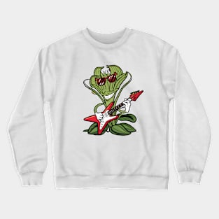 Plant with Mustache Playing Guitar 2 Crewneck Sweatshirt